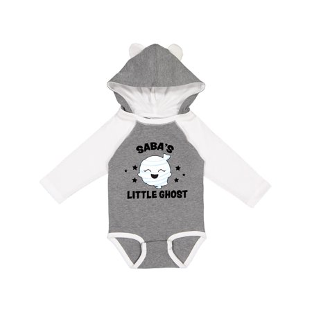 

Inktastic Cute Saba s Little Ghost with Stars Gift Baby Girl Long Sleeve Bodysuit