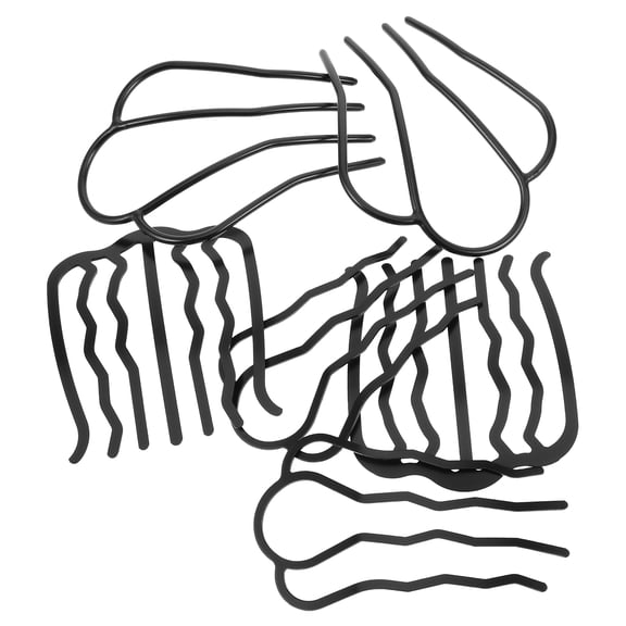 LOLIPPYY 6Pcs Black Metal Hair Fork Clips Durable Iron Hair Styling Pins for Elegant Updo Volume