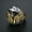 Gold, variant on Hip hop gold plating dome finger rings stainless steel big heavy double gun mens-13-Gold
