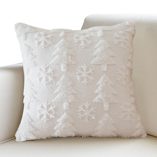 Funda Cojín para Sofá Hugtrwg Almohada Navidad Copo Nieve 45x45cm