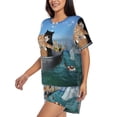 thumbnail image 2 of Xecao Two Brave Cats Are Floating On The Sea Iceberg print Swimsuit for women, Summer-ready, sporty style.Quick-dry fabric. Many sizes & colors., 2 of 9
