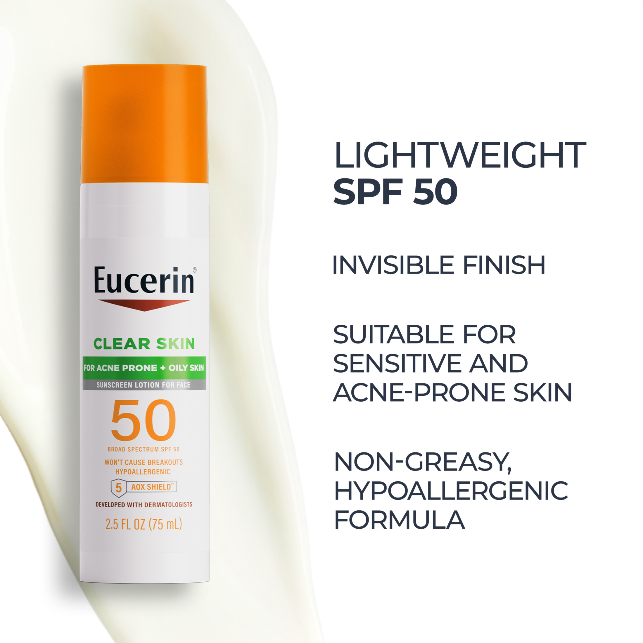 Eucerin Sun Clear Skin Face Sunscreen Lotion SPF 50, 2.5 oz photo 7