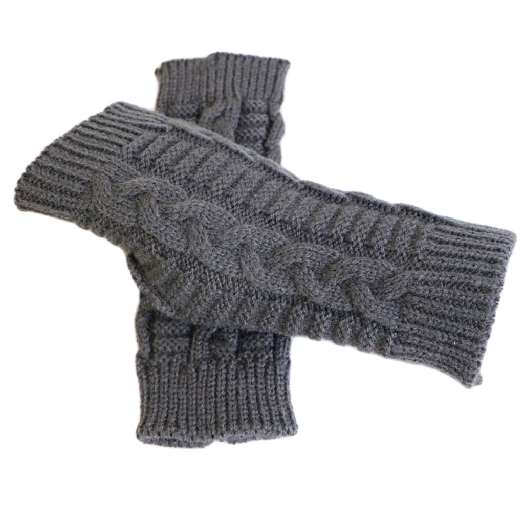 One Hole Women Twist Men Wool Mittens Fingerless Gloves Knit Gloves Cashmere