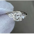 thumbnail image 4 of solitaire jewels 2CT Cushion Moissanite 3 Stone Engagement Ring For Women, 18K White Gold, 4 of 6