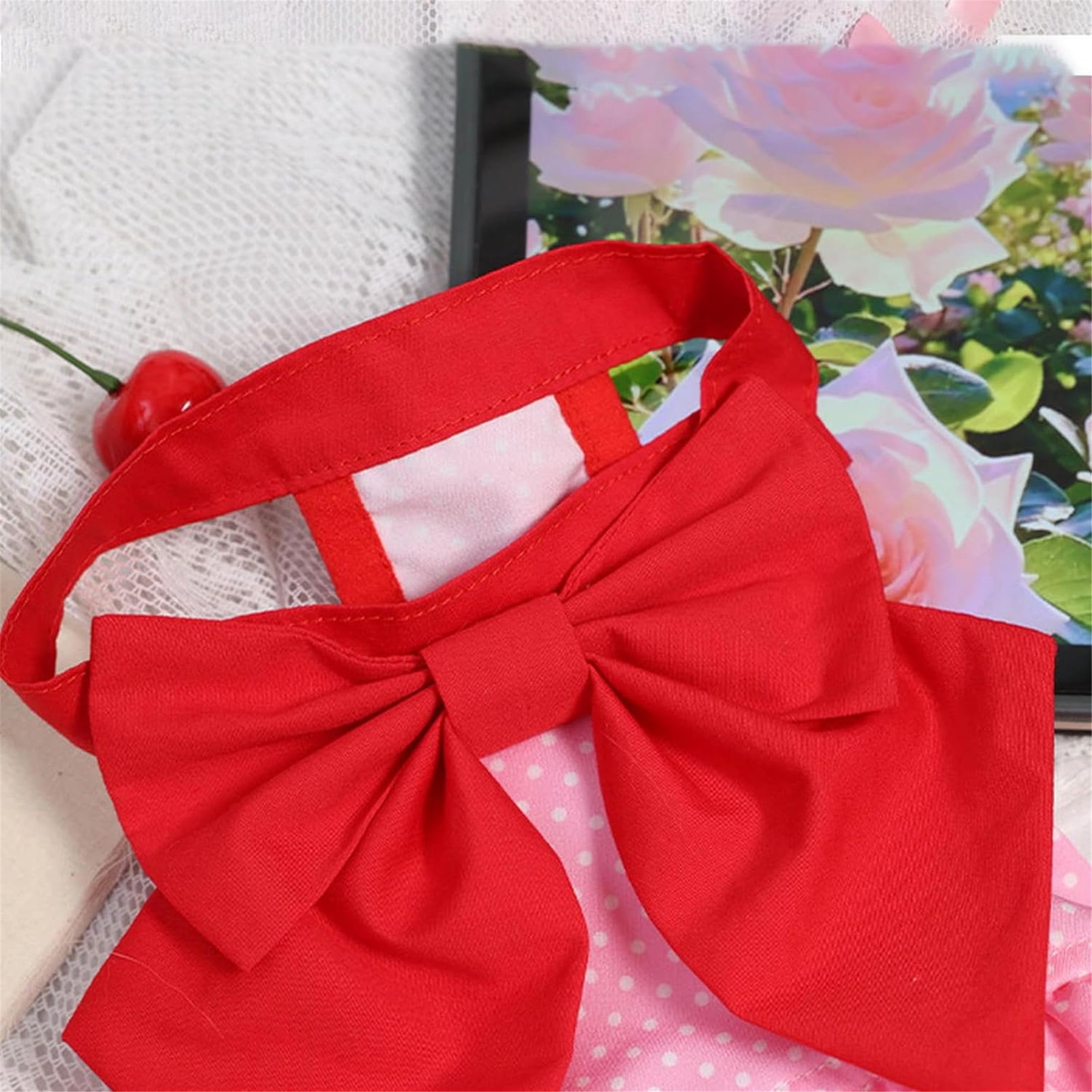HQREA Pink Dog Dress for Small Dogs Summer Clothes Bow Knot Girl Puppy Princess Tutu Dress Cake Skirt Apparel for Valentines