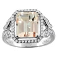 thumbnail image 1 of 14K White Gold Natural Morganite Ring Octagon Shape 10x8 mm Diamond Accents, size 8, 1 of 3
