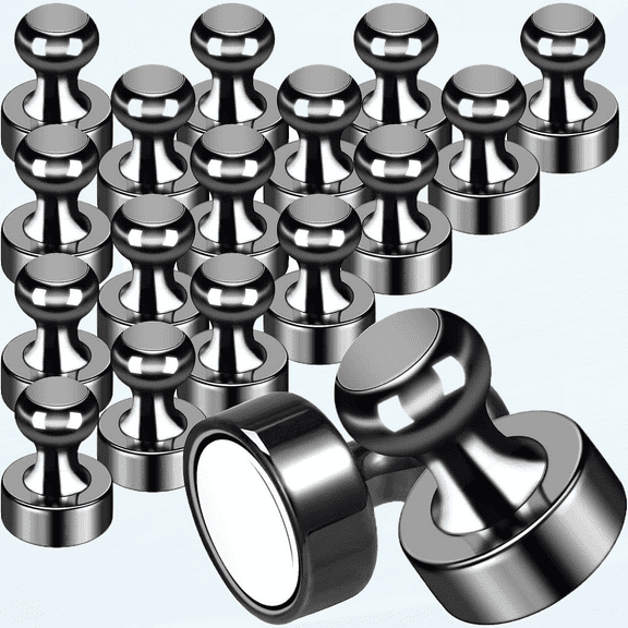 20Pack Strong Magnets for Refrigerator Neodymium Fridge Magnets Adult Magnets for Dry Erase Board Lockers Whiteboard Kitchen Home Office Classroom Black