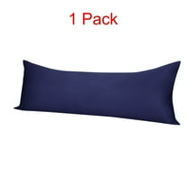 PiccoCasa 1 Pack Silky Satin Body Pillow Cases Zipper Closure, Standard Navy