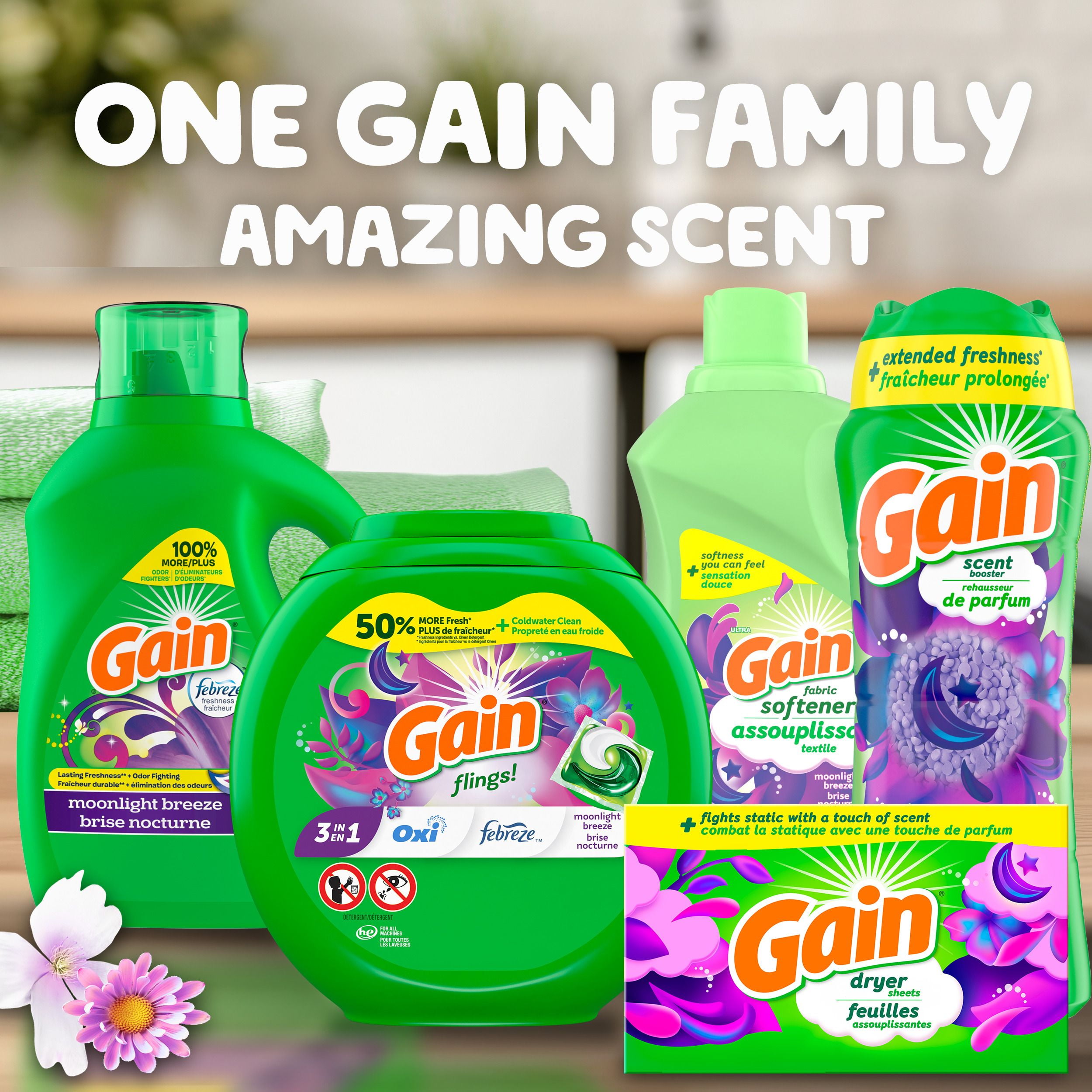 In-Wash Laundry Scent Booster, Moonlight Breeze Scent, 853G