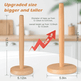 thumbnail image 2 of Large Solid Beechwood Paper Towel Holder with Anti-Skid Base - Jumbo Size Wooden Roll Holder for Kitchen, Bathroom, and Living Room, 2 of 9