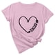thumbnail image 2 of ICHUANYI Clearance Women's Fashion Loose Round Neck Pullover Bottoming Teacher's Day Cute Print Short Sleeve Top T-Shirt(Pink, S) Ichaunyi WER2023081111907, 2 of 7