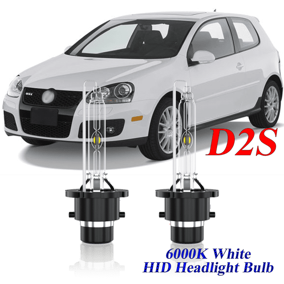 For Volkswagen GTI 2006-2009 D2S HID Headlight High/Low Beam 6000K Crystal White Xenon Bulbs Set 2