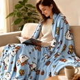 thumbnail image 4 of Throw Blanket for Couch, Fall Halloween Decor, Ghost Halloween Decorations, Seasonal Home Decor, 59X52 Inch Orange Cartoon Character Ghost Pumpkin Fleece Halloween Blanket, Soft, 4 of 6