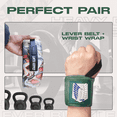 thumbnail image 3 of 2 Set Anime Lever Belt and Wrist Wraps - Heavy Duty 10mm Weight Lifting Belt Back Support - 24" Lifting Straps  Powerlifting Gym Accessories for Men and Women (M - Green Titan), 3 of 7
