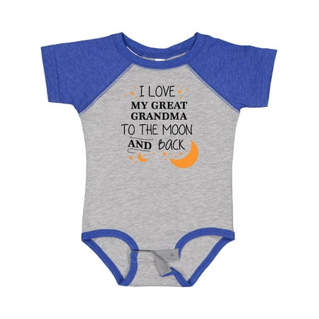 

Inktastic I Love My Great Grandma to the Moon and Back Boys or Girls Baby Bodysuit