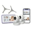 Hubble Connected Nursery Pal Connect Touch Twin - 5" HD Display and Wi-Fi Smart Video Baby Monitor, Remote Pan/Tilt/Zoom 2 Portable Wireless Cameras Interactive and Educational Content