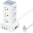 thumbnail image 1 of Regleta de Protección contra Sobretensiones en Torre con 12 Salidas 4 USB (1 USB C), 1 of 1