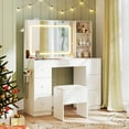 thumbnail image 4 of Costway Vanity Desk with Mirror & Lights Makeup Table with Power Outlets & 7 Drawers, 4 of 10
