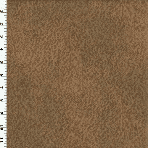 Culp Saddle Brown Rustic Faux Leather Upholstery Fabric, Fabric By the