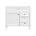 thumbnail image 3 of 36" Bathroom Storage Cabinet, Solid Wood. 2 Drawers & Tip-out Drawer. Modern Appearance, White, Matches Aesthetic Vanity 36", Made Of Minimalist Style, For, 3 of 3