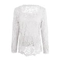 thumbnail image 4 of ZOHIUM Work Tops for Women Women's Square Neck Lace Crochet Boho Tops Flowy Casual Blouses Shirts Tunic Tops for Women Loose Fit Dressy Womens Shirts Tshirts Casual Womens Tops Tshirts(White,M), 4 of 5