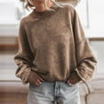 thumbnail image 3 of AXXD Basic Sexy Shirts for Women Summer 2024 New Solid Color Sweater Casual Loose Pullover Crew Neck Long Sleeve Top, 3 of 3