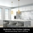 thumbnail image 2 of Ultralux Jaiya Integrated LED Mini Pendant Light - Adjustable Height, TRIAC Dimmable Hanging Light Fixture - 20W, 3000K Surface Mount LED Ceiling Light - Modern Kitchen Island Lighting (Brushed Gold), 2 of 6