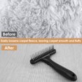 thumbnail image 4 of 2Pcs Carpet Rake with Handle 2 Row Tooth Handheld Rug Brush Ergonomic Carpet Groomer Carpet Fluffy Restoration Tool for Cleaning Pet Hair Restoring Carpet Softness, 4 of 10
