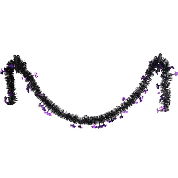 Halloween Tinsel Garland, Skull Bat Twist Garland Halllween Hanging Decorations  Indoor Outdoor Home Ornaments Party Supplies 6.56ft