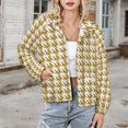 thumbnail image 3 of Jackets for Women Winter Coat Jackets Flannel Stand Collar Jacket(Aesthetic Brown Beige And White Ripple,Size:S-4XL), 3 of 7