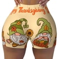 thumbnail image 2 of Honeii Gnomes Happy Thanksgiving Print Women's Workout Shorts, Gym Shorts for Active Wear, Sports Shorts,Women's Running Shorts,Quick Dry Athletic Shorts-Large, 2 of 8