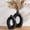 Textured Black, variant on LE TAUCI Set of 2 Ceramic Donut Vases, White Speckled Matte Vases for Home Decor, 10.5" & 8.5" Hollow Round Flower Vase Set for Pampas Grass, Branches, Living Room, Shelf, Table, Farmhouse Boho Decor