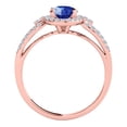 thumbnail image 3 of Mauli Jewels Engagement Rings for Women 1.15 Carat Halo Sapphire And Diamond Engagement Ring 4 Prong-Setting 14k Rose Gold, 3 of 6