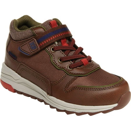 Boys' Stride Rite M2P Nate Sneaker Brown Canvas/Leather 13.5 XW