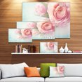 thumbnail image 3 of Pink Flowers against Blue Background - Floral Canvas Art Print, 3 of 4