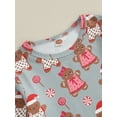 thumbnail image 6 of FEORJGP Kids Toddler Girls Christmas Outfit Christmas Gingerbread Man/Elk Print Pullover Long Sleeve Sweatshirt Tops and Long Sweatpants Elastic Pants Set 2 Piece Fall Fashion Loose Clothes Set, 6 of 9