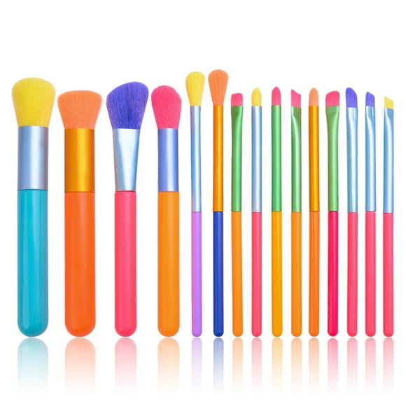 Colorful Makeup Brush Set Foundation Eyeshadow Lip Makeup Brushes Soft Bristles Eye Makeup Brushes for Eyebrow Eyeliner Powder Blending Makeup