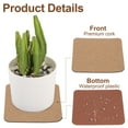 thumbnail image 3 of 10 piezas de posavasos de corcho para plantas, almohadillas de corcho cuadradas de 4 pulgadas, posavasos de corcho marrón, 3 of 6