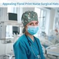 thumbnail image 2 of 6PCS Lined Scrub Caps, Women Nurse Surgical Hats with Rubber Band Ponytail Working Adjustable Pouch Tie Back, 2 of 5