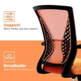 thumbnail image 4 of Mesh Office Chair Ergonomic Desk Chair w/Comfortable Seat Lumbar Support, Adjustable Mid Back Rolling Task Computer Chairs for Adults, Orange, 4 of 8