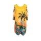 thumbnail image 4 of Vestido Estampado De Árboles De Coco, Vestido De Manga 3/4 Con Cuello Redondo De Vacaciones, Ropa De Mujer, 4 of 4