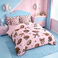thumbnail image 2 of Erosebridal Kawaii Bowtie Stars 7-Piece Twin Bedding Sets,American Rugby Football Bedding Comforter Set For Girls Kids,Reversible pink, 2 of 7