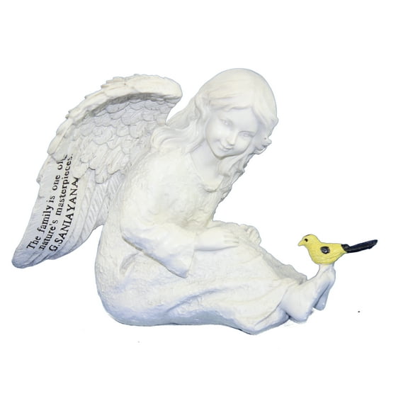 Cherub with Bird Garden Statue