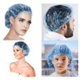 thumbnail image 4 of Shower Cap Disposable 50 PCS Thicker Waterproof Shower Caps Plastic Elastic Hair Bath Caps for Women Kids Girls, Home Use，Travel Spa, Hotel and Hair Solon, 4 of 5