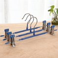 thumbnail image 1 of 5Pcs Pants Drying Rack Space Saving Drying Hanger with Metal Clip Stainless Steel Hanger for Pants Trousers  Light Blue Bold, 1 of 7