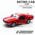 thumbnail image 3 of 1:32 Alloy Diecast Classic Ford Mustang GT 1967 GT500 Vintage Model Classic Pull Back Toy Car Miniature Vehicle Replica Kid Gift, 3 of 9