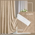 thumbnail image 6 of Lapalife Blackout Velvet Curtains, Scroll Floral Pattern Rod Pocket Thermal Insulated Velvet Curtain Drapes for Living Room, 2 Panels, 52"x 108", Beige, 6 of 8