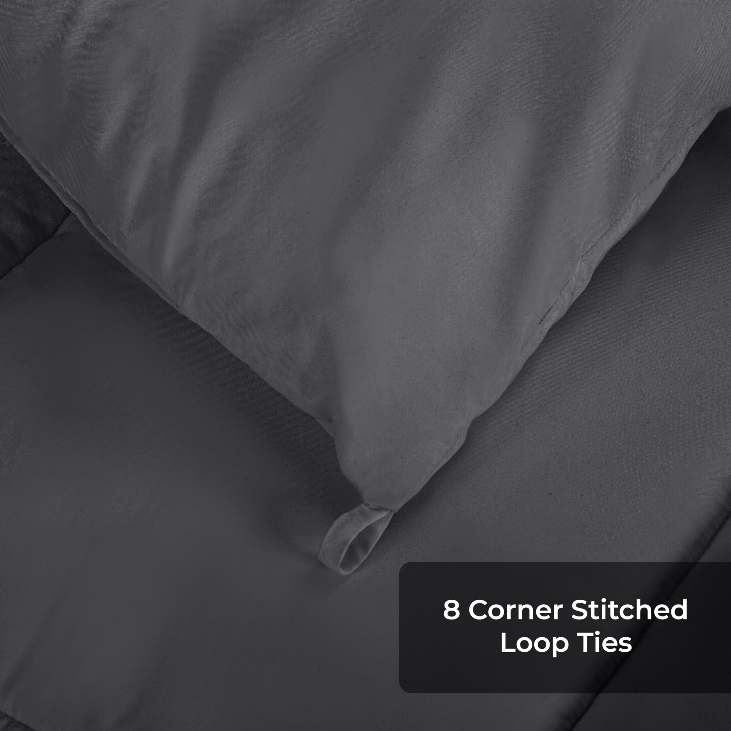 ROYALE California King Comforter - All Season Down Alternative Bedding Comforters - Lightweight Quilted Comforter with Corner Tab- Soft Luxury Hotel Comforters- Box Stitch Duvet Insert (KingCal Grey)