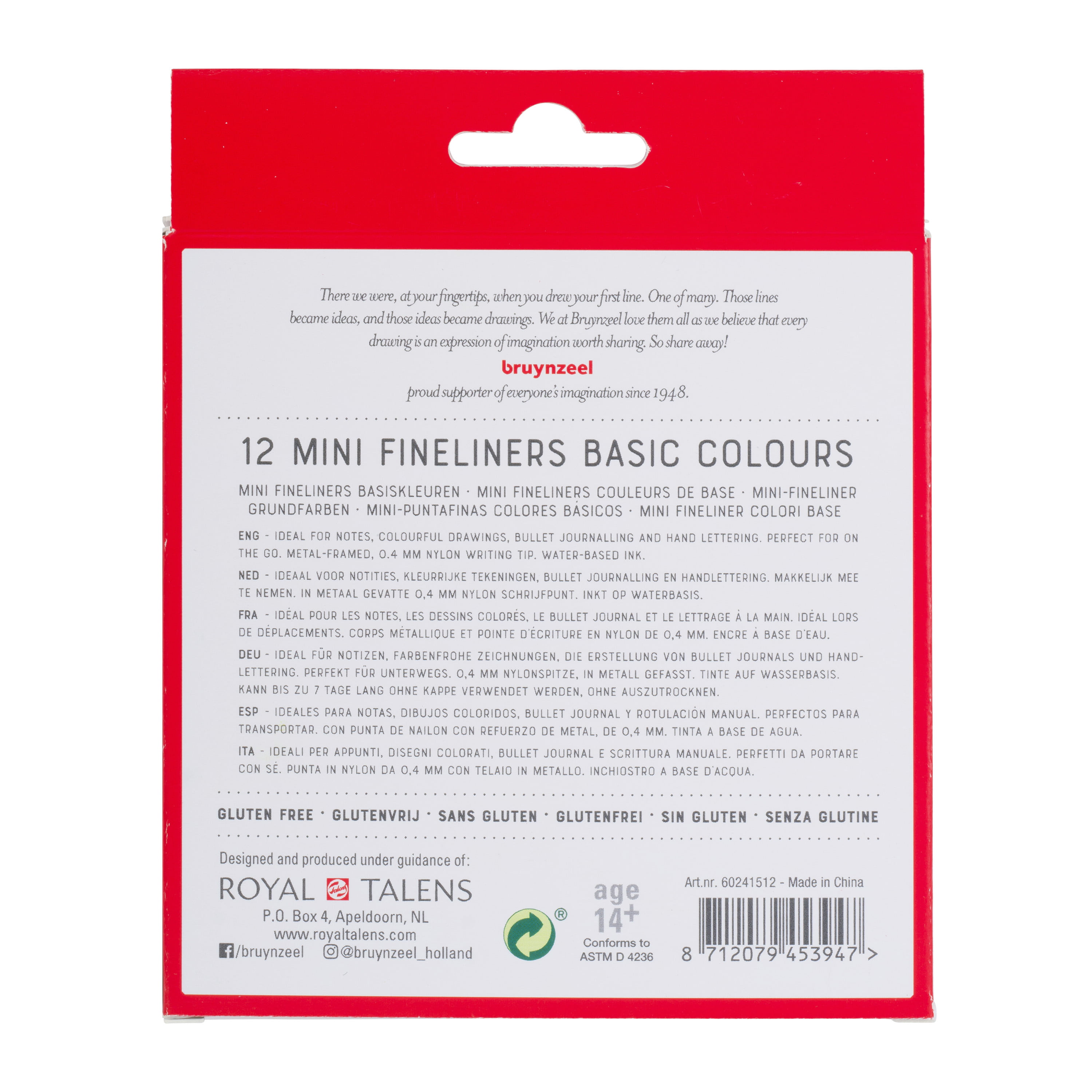 Mini Fineliner Marker Set, Fine Tip, 1 Each of 12 Colors, Mardel