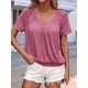 thumbnail image 4 of Camisetas Casuales de Verano para Mujer, Camisetas de Corta con Cuello en V, Camisetas Rojas S, 4 of 7